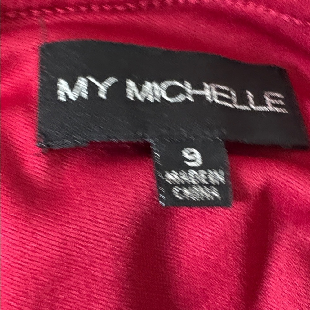 My Michelle Deep Red Maxi Skirt High Slit Size 9 - Picture 6 of 7